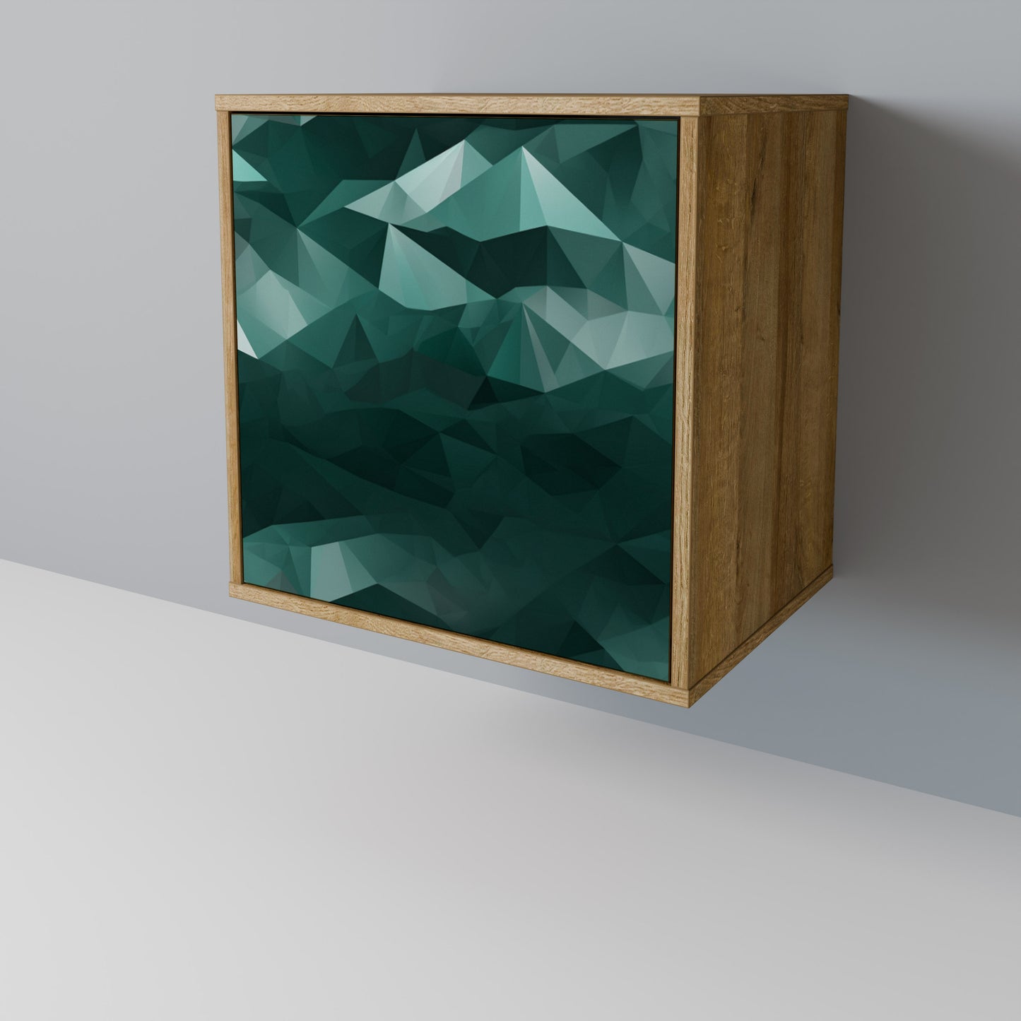 POLYGONAL FLOATING Skänk med en dörr
