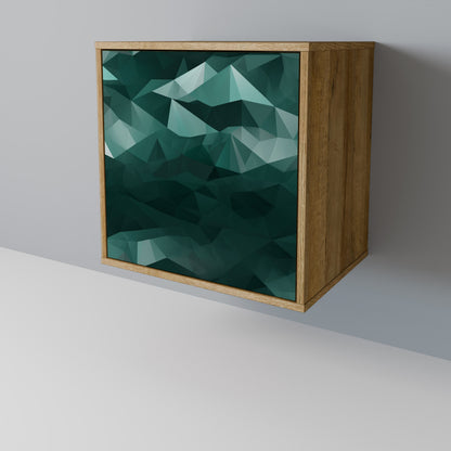POLYGONAL FLOATING Skänk med en dörr