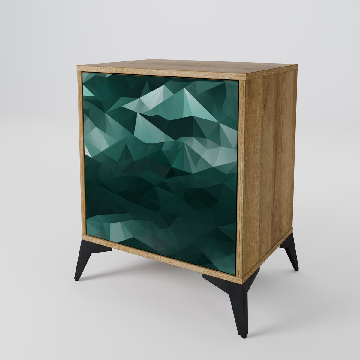 POLYGONAL FLOATING Skänk med en dörr