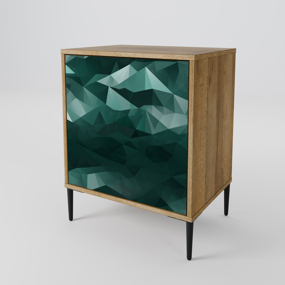 POLYGONAL FLOATING Skänk med en dörr
