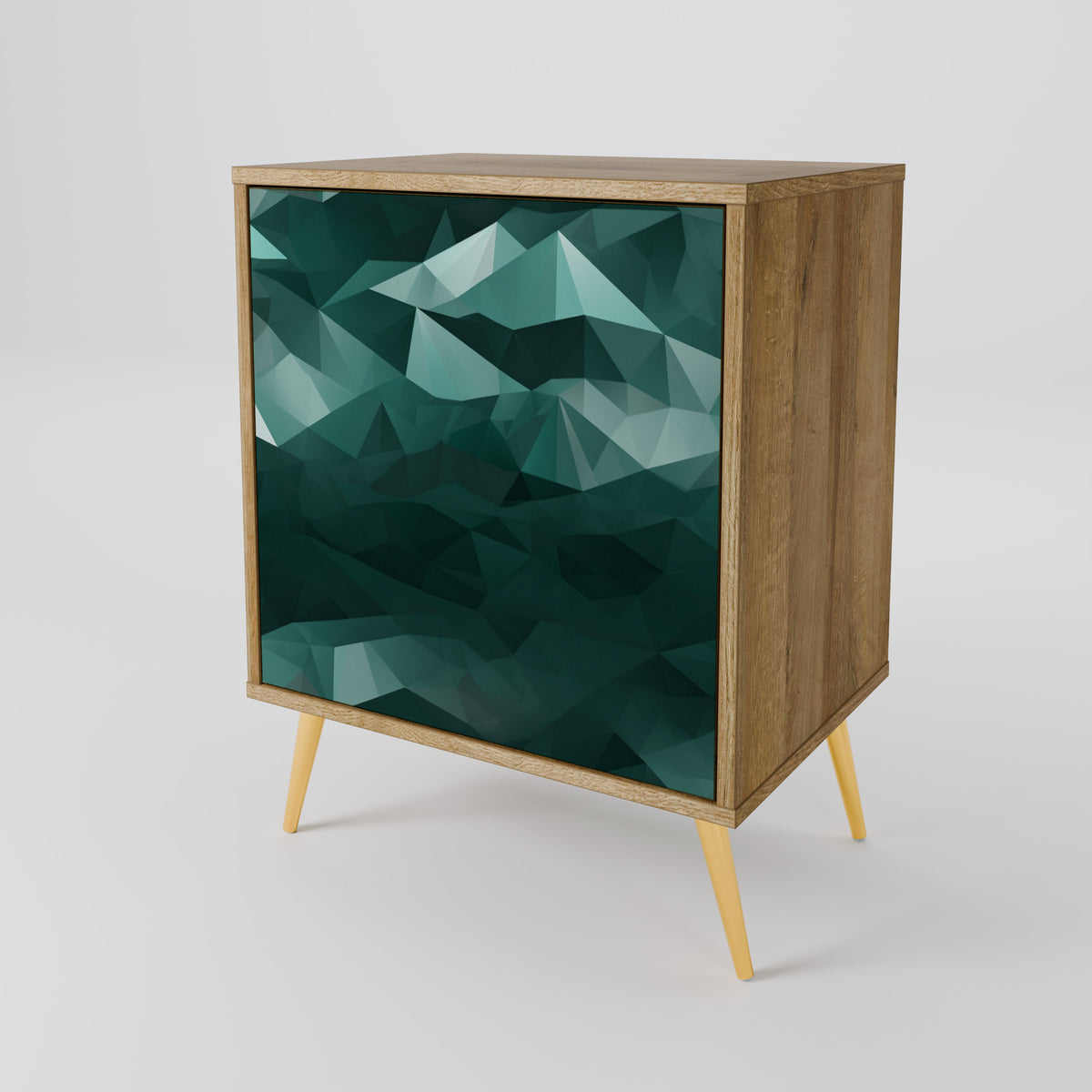 POLYGONAL FLOATING Skänk med en dörr