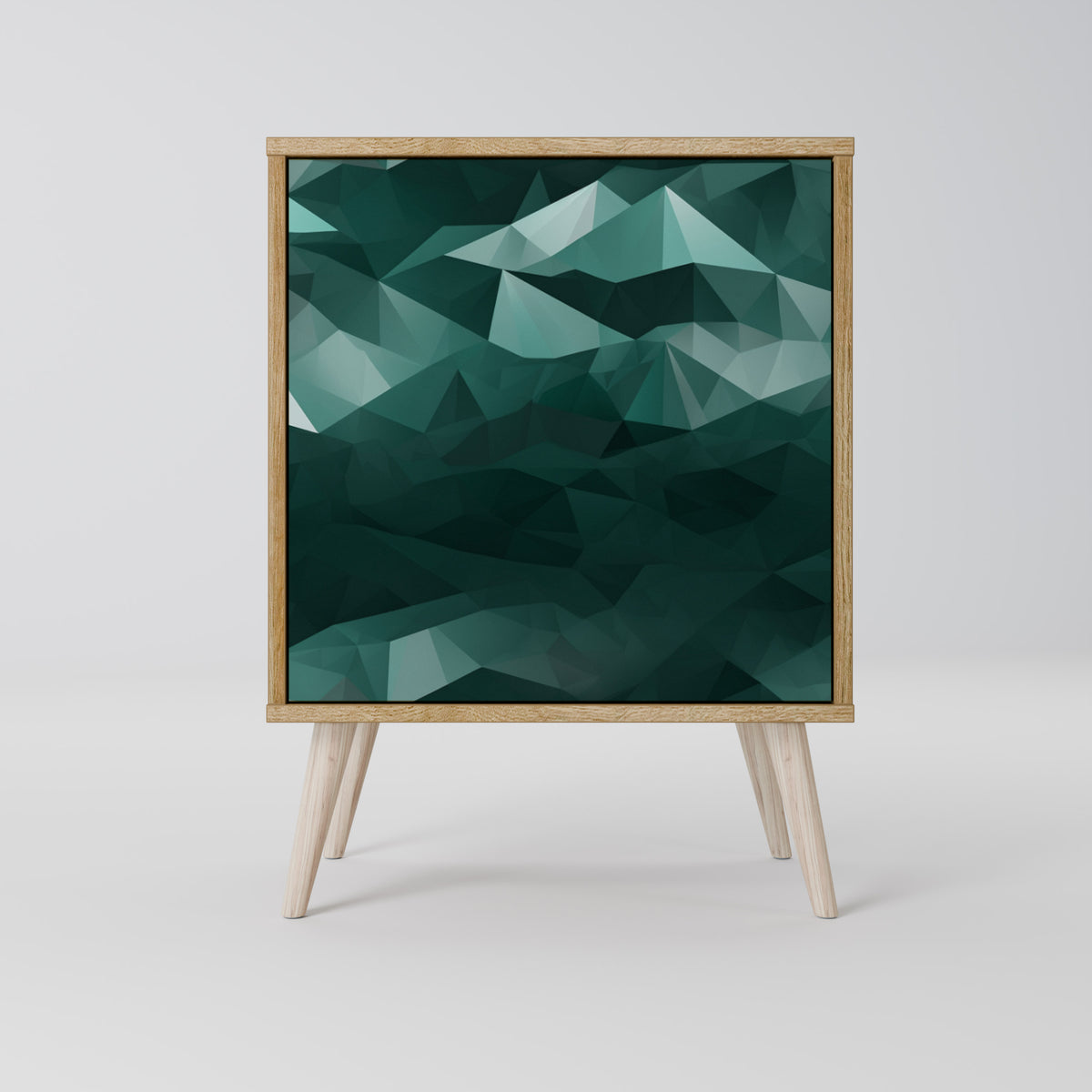 POLYGONAL FLOATING Skänk med en dörr