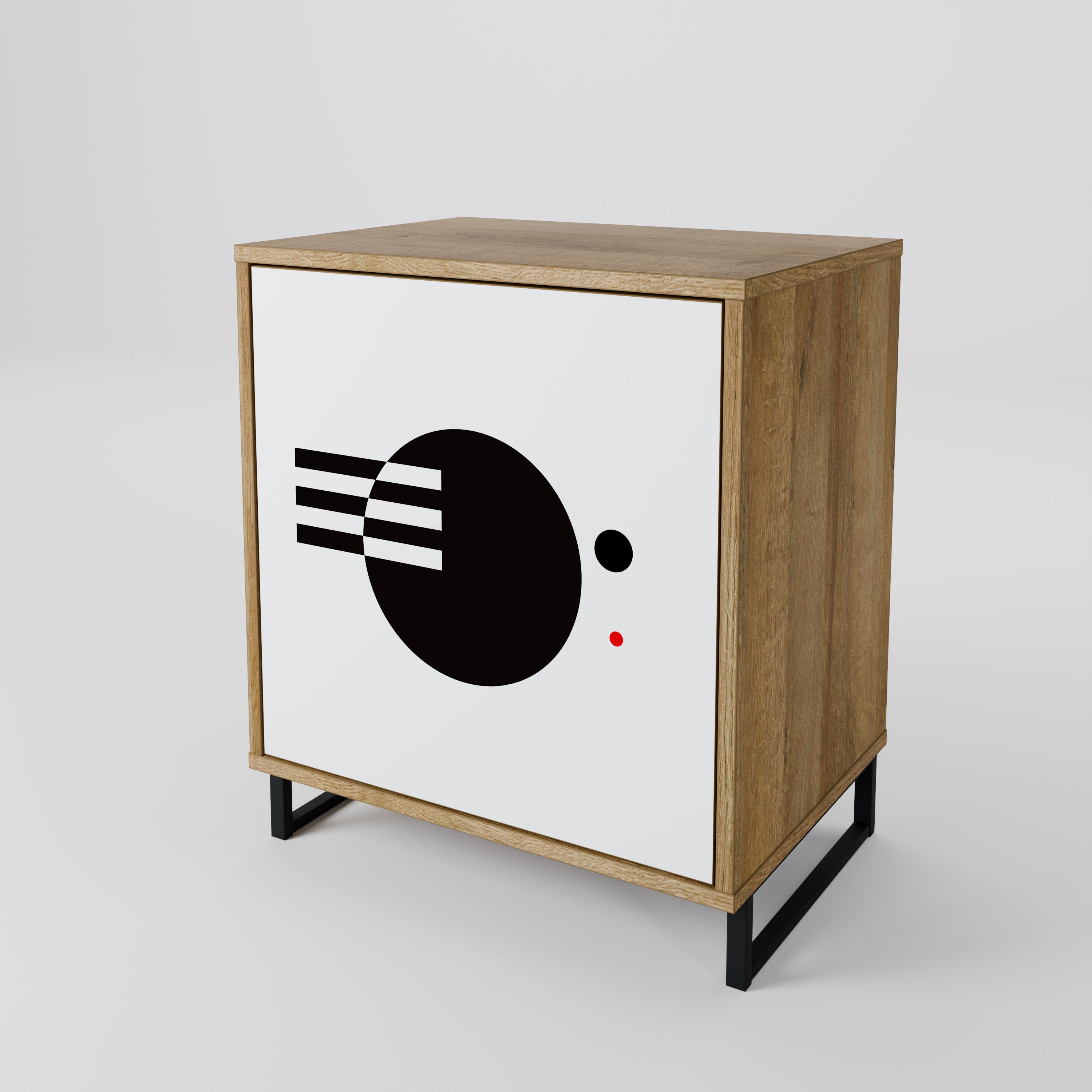 BLACK AND WHITE COMBINATION 1-Door Sideboard