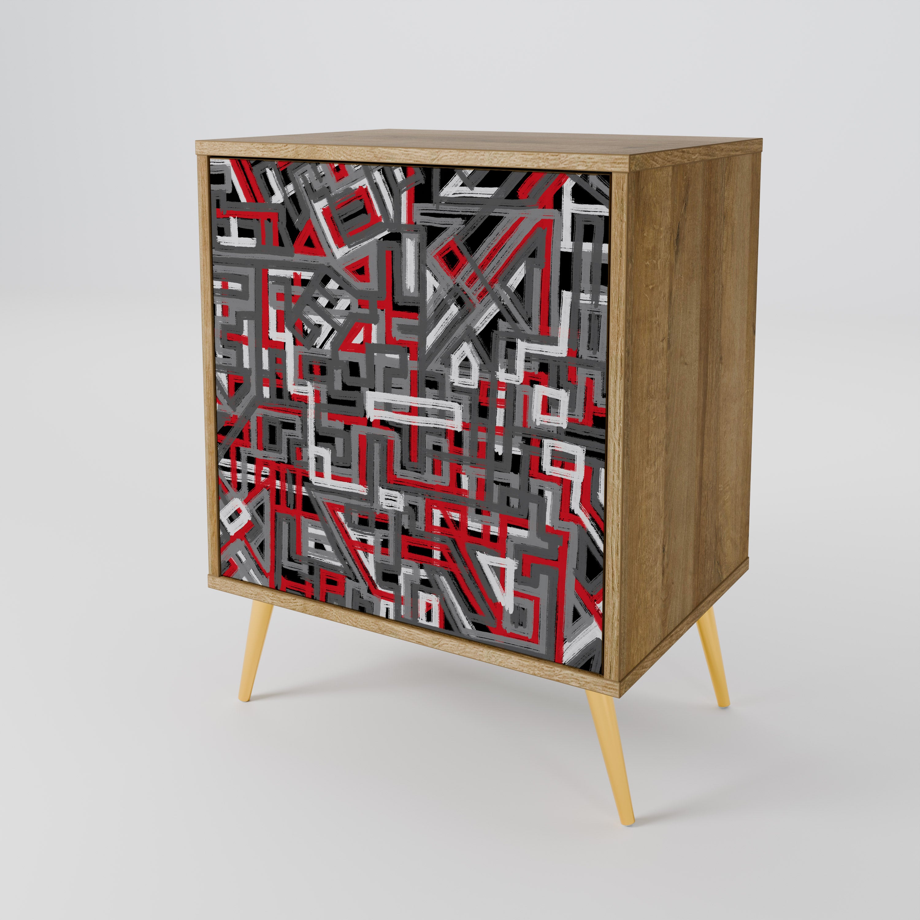 BROKEN LINES 1-Door Sideboard