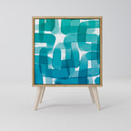 TURQUOISE RECTANGLES 1-Door Sideboard