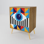 ABSTRACTION AND GEOMETRY 1-Door Sideboard in Oak Effect