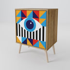 ABSTRACTION AND GEOMETRY 1-Door Sideboard in Oak Effect