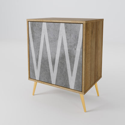 SOLID ZIG ZAG Skänk med en dörr