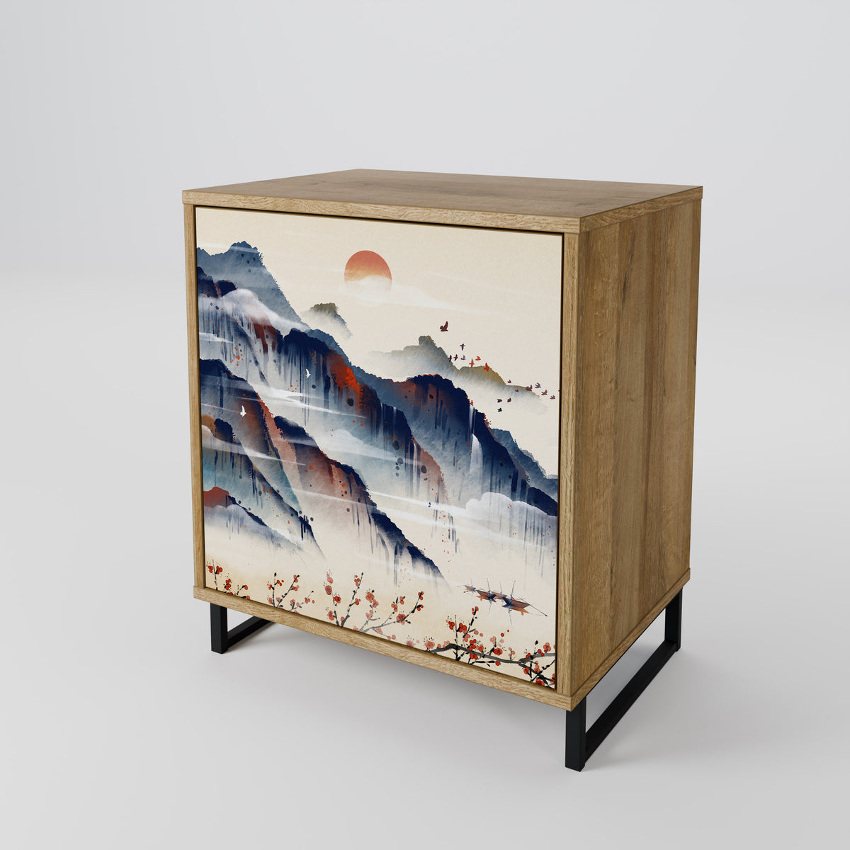 JAPANESE LANDSCAPE Skänk med en dörr