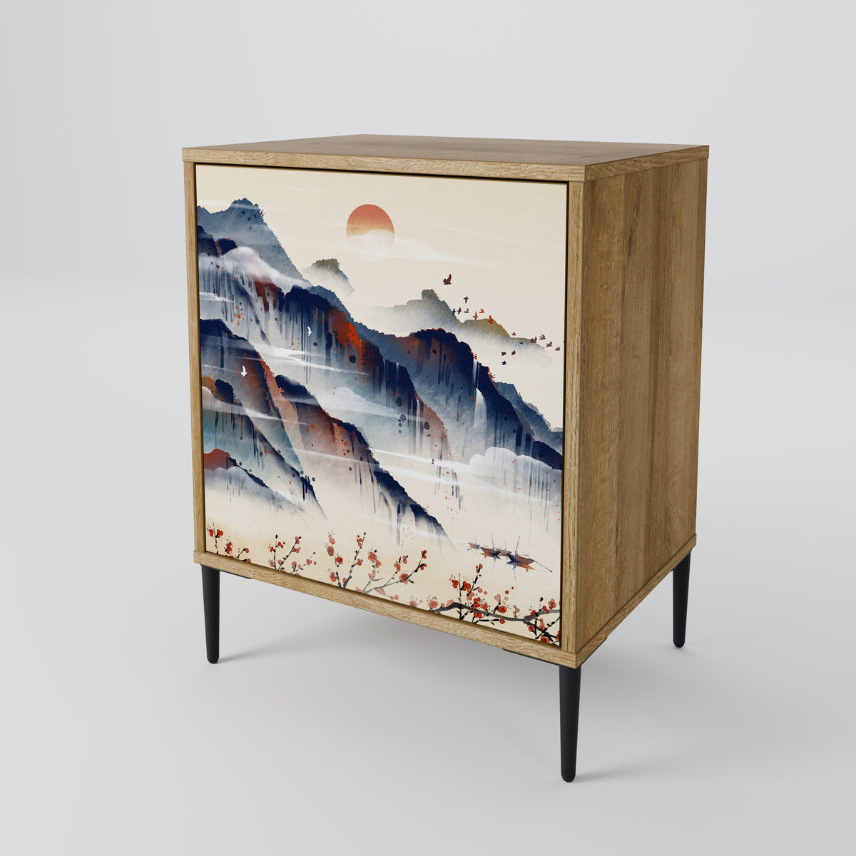 JAPANESE LANDSCAPE Skänk med en dörr