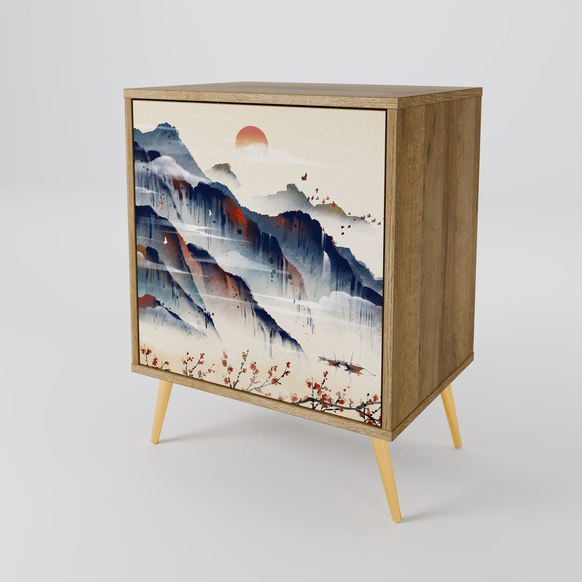 JAPANESE LANDSCAPE Skänk med en dörr