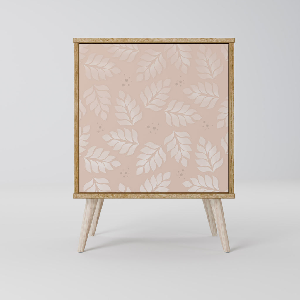 LEAVES ON BEIGE Skänk med en dörr