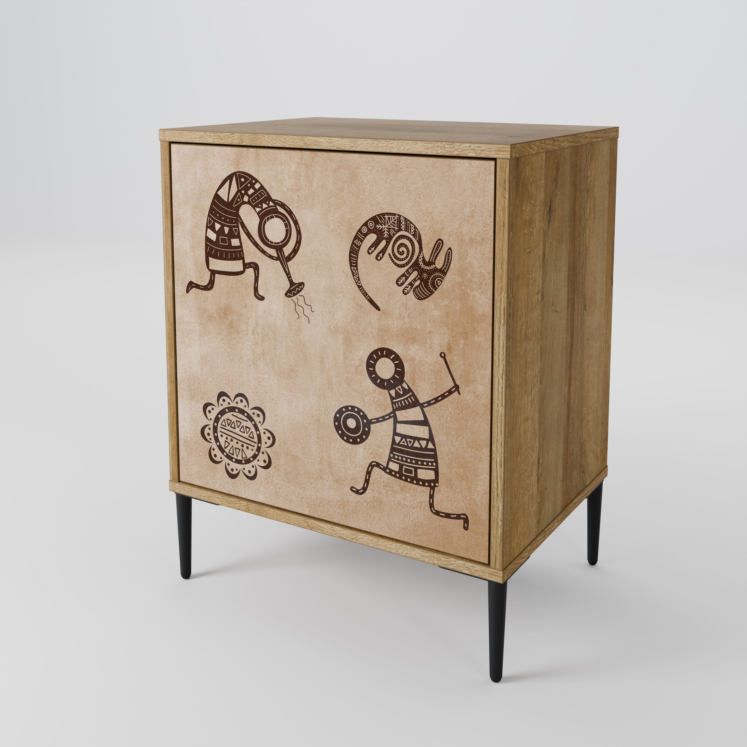 Skänk i afrikansk stil med 1 dörr