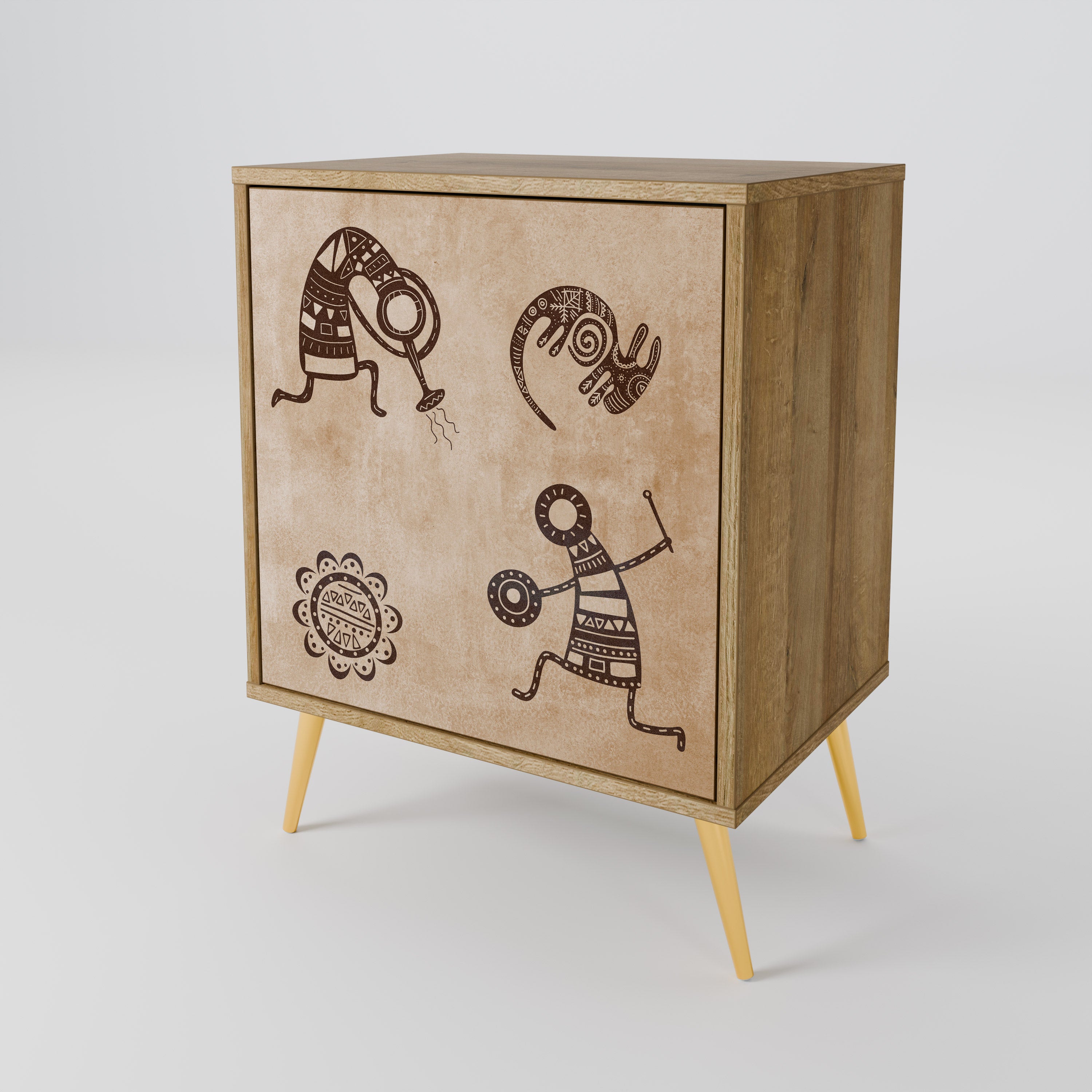 Skänk i afrikansk stil med 1 dörr