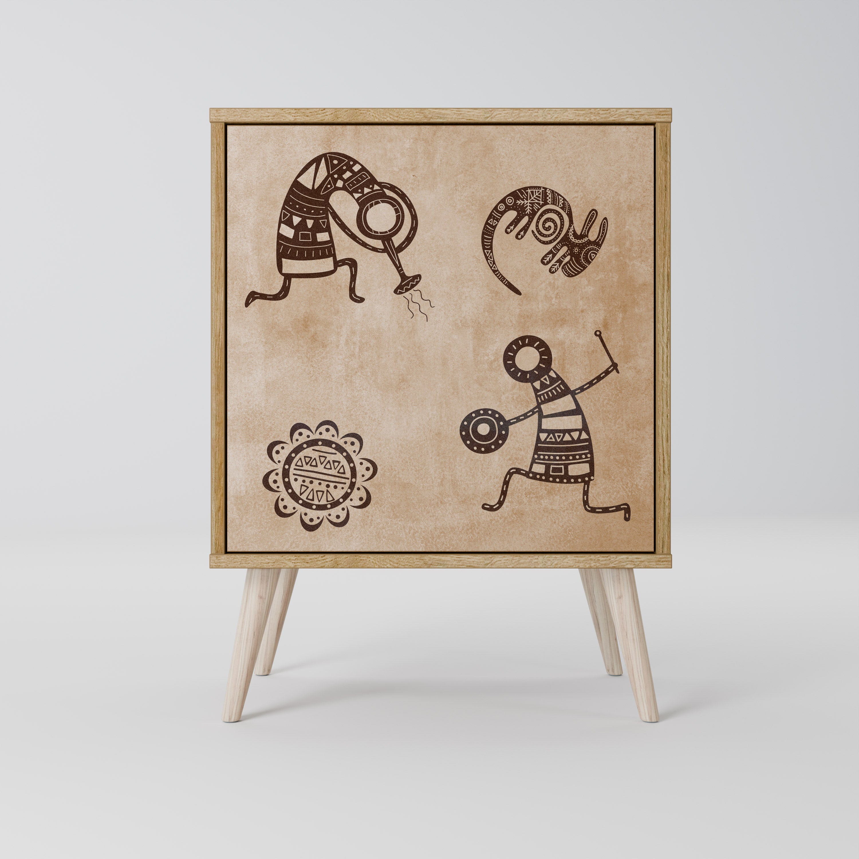 Skänk i afrikansk stil med 1 dörr