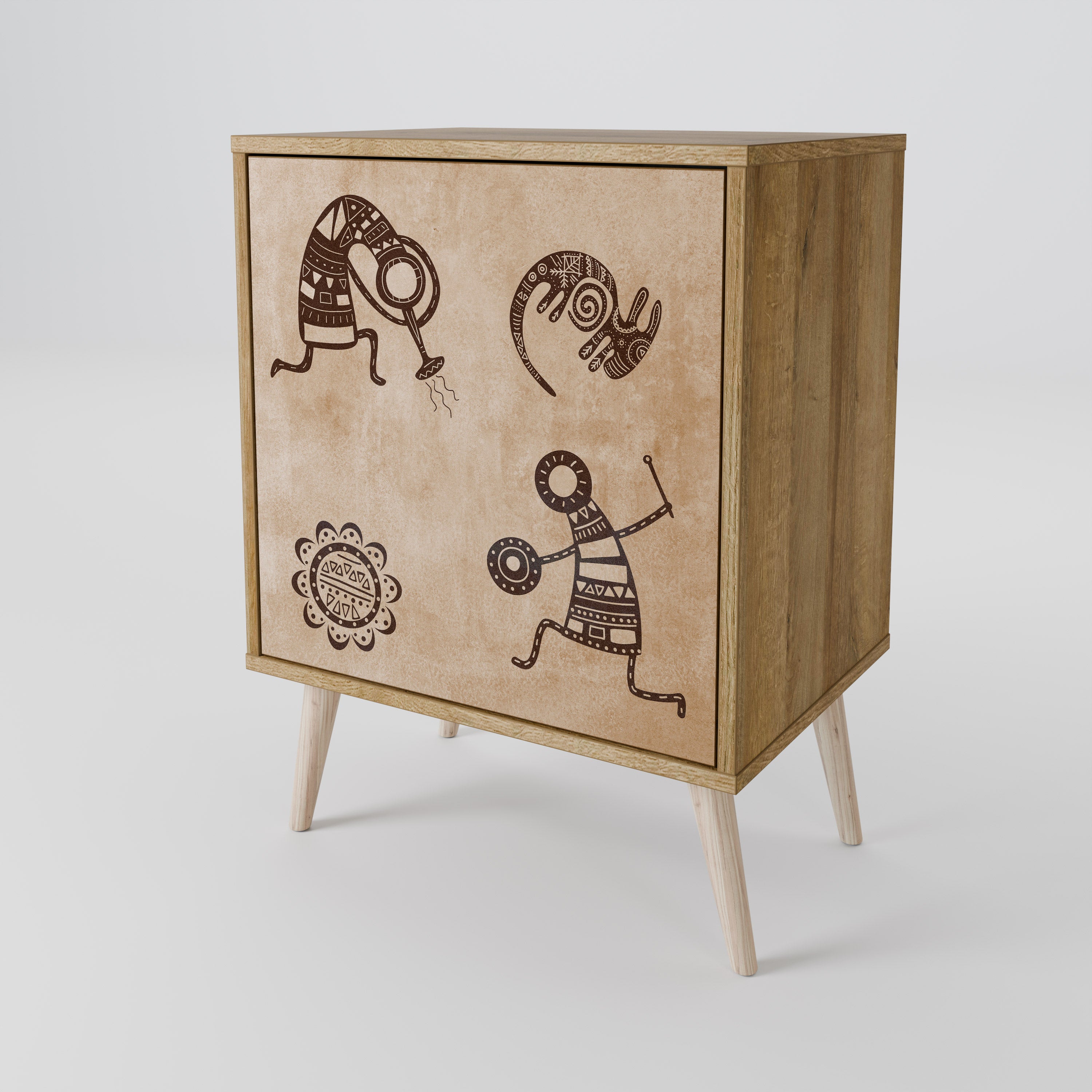 Skänk i afrikansk stil med 1 dörr