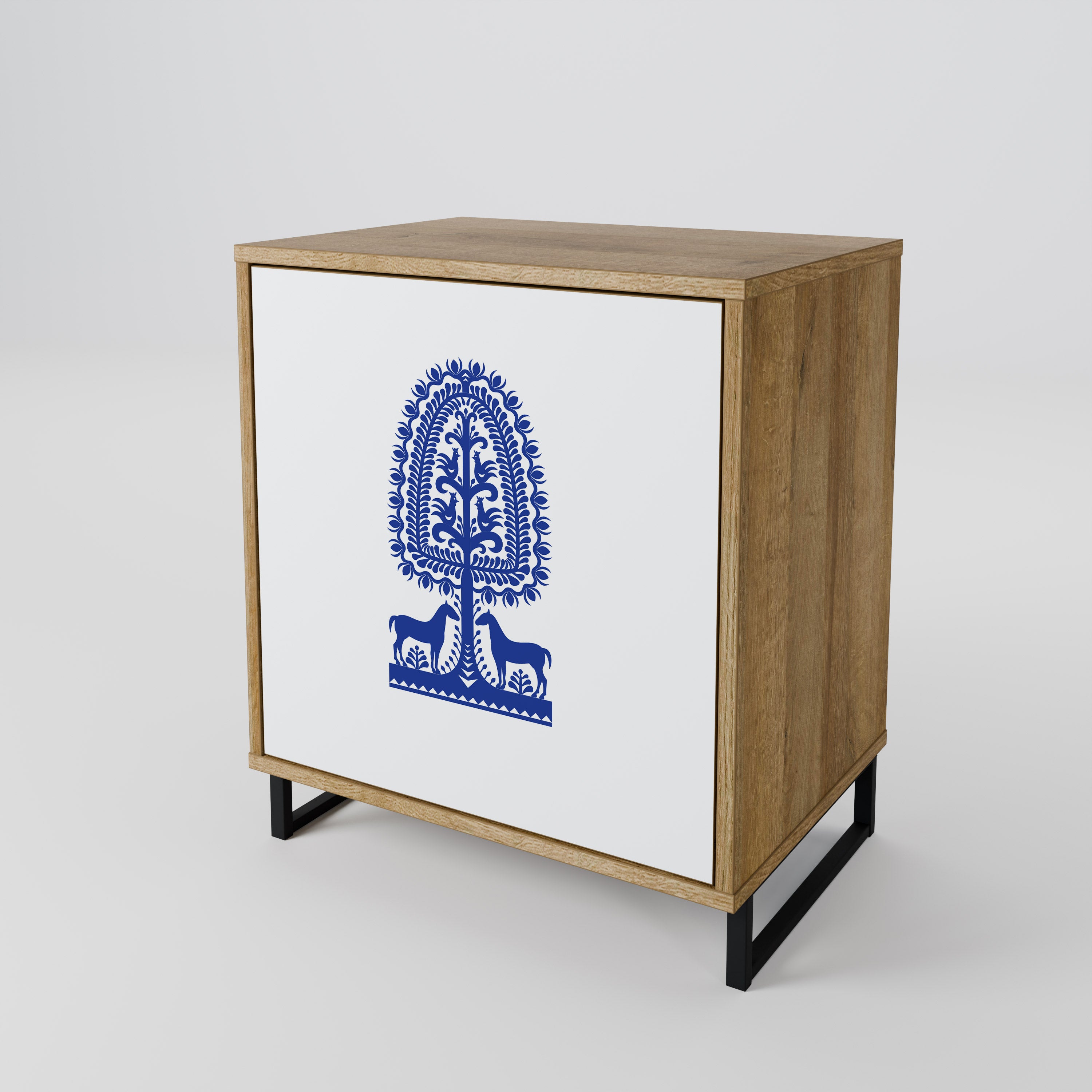 POLSK FOLKKONST SKÄNK med 1 dörr