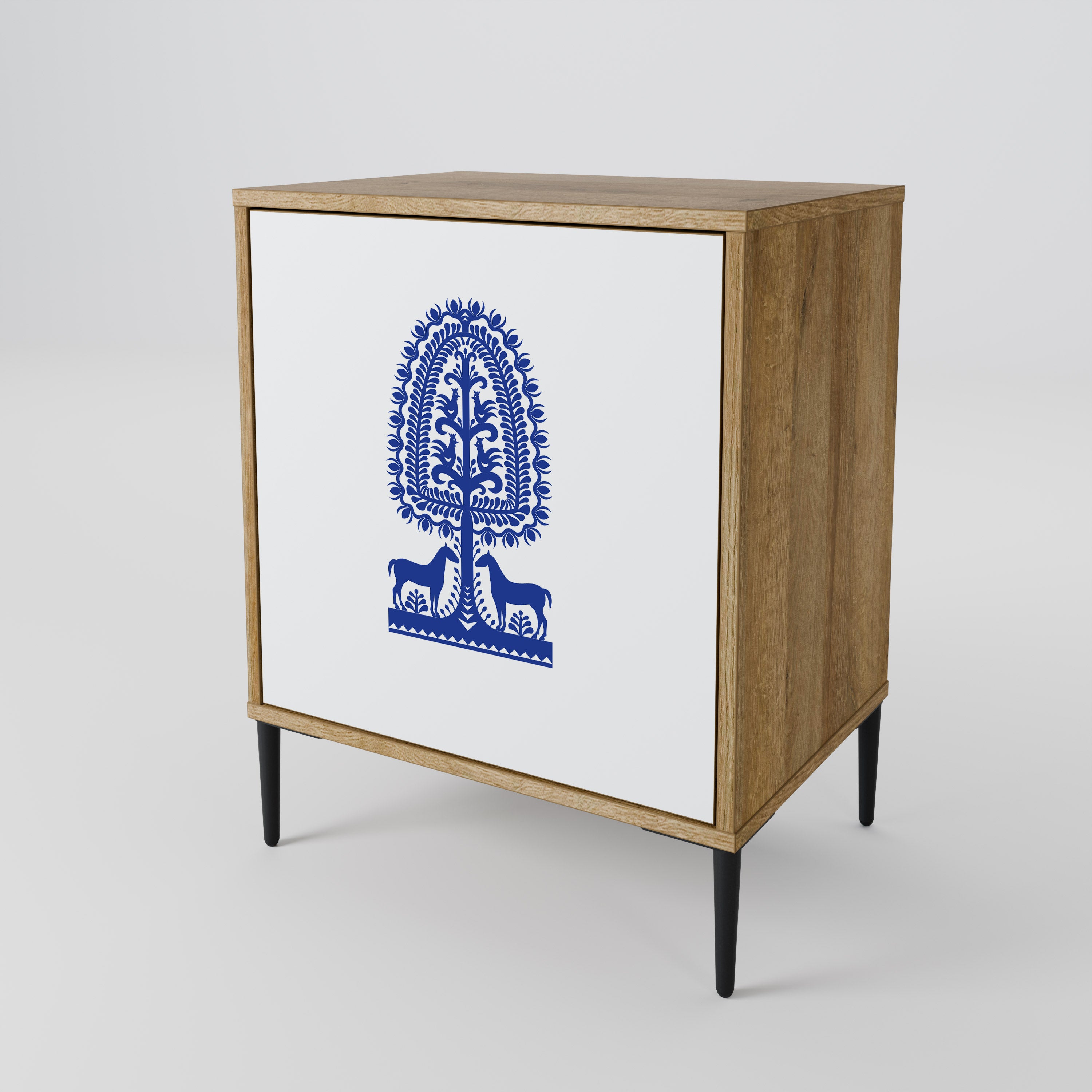 POLSK FOLKKONST SKÄNK med 1 dörr