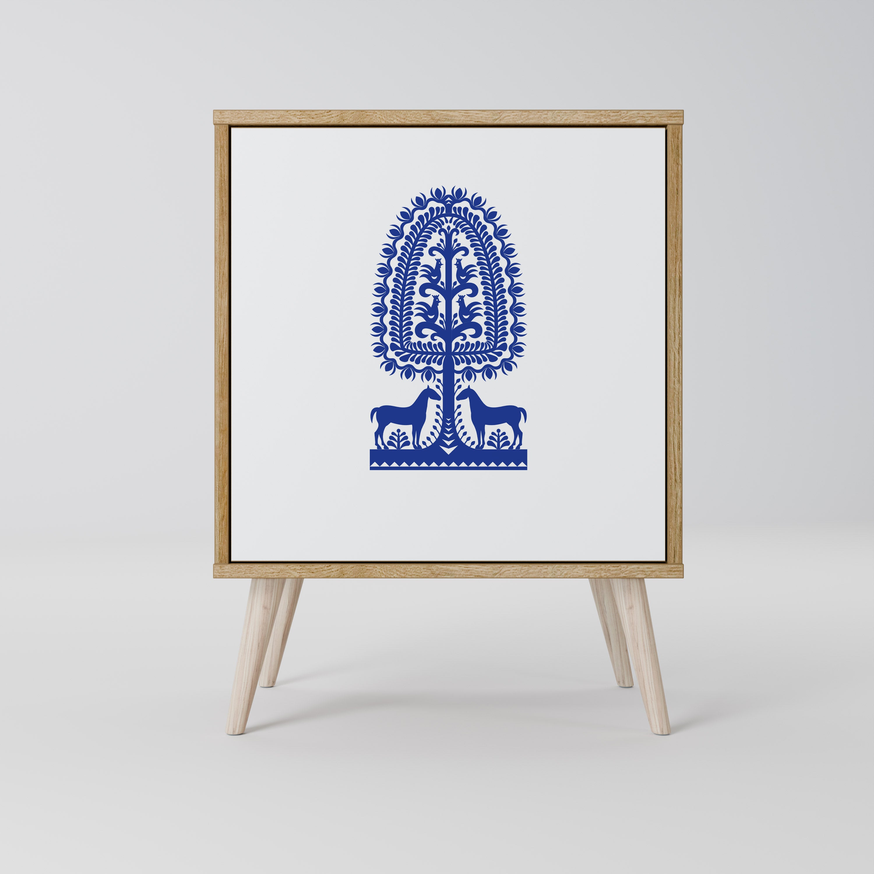 POLSK FOLKKONST SKÄNK med 1 dörr