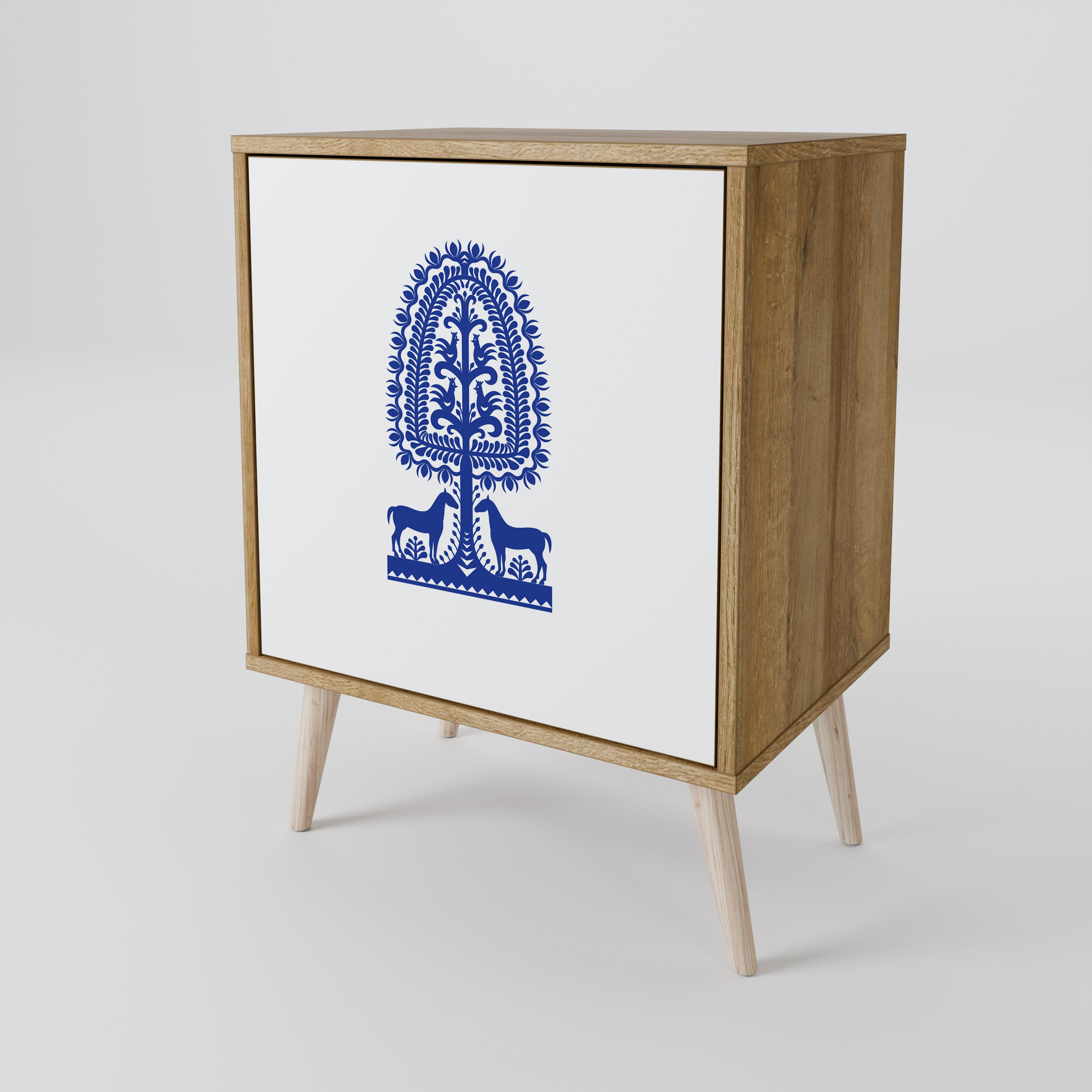 POLSK FOLKKONST SKÄNK med 1 dörr