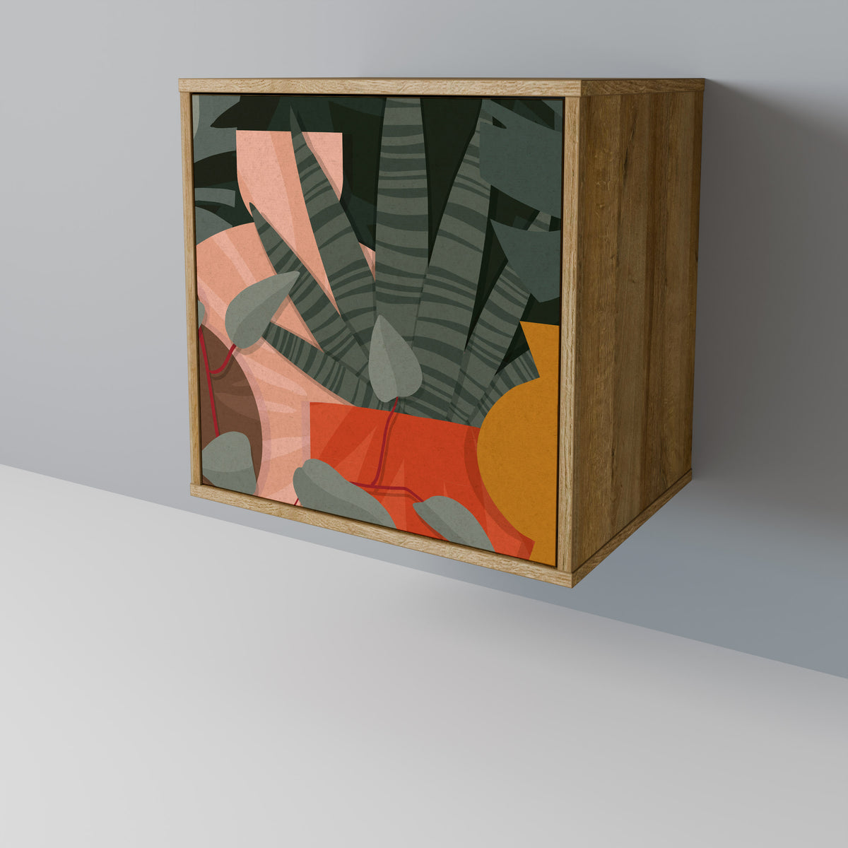 TROPICAL COMPOSITION Skänk med en dörr