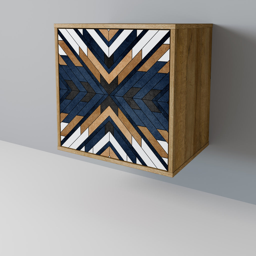 ARTFUL GEOMETRY 1-Door Sideboard in Oak Effect
