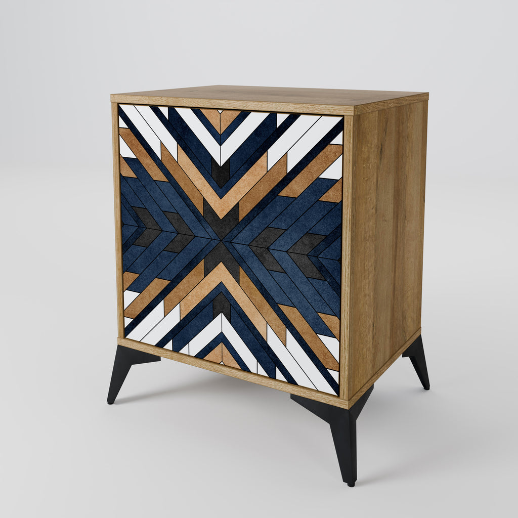 ARTFUL GEOMETRY 1-Door Sideboard in Oak Effect