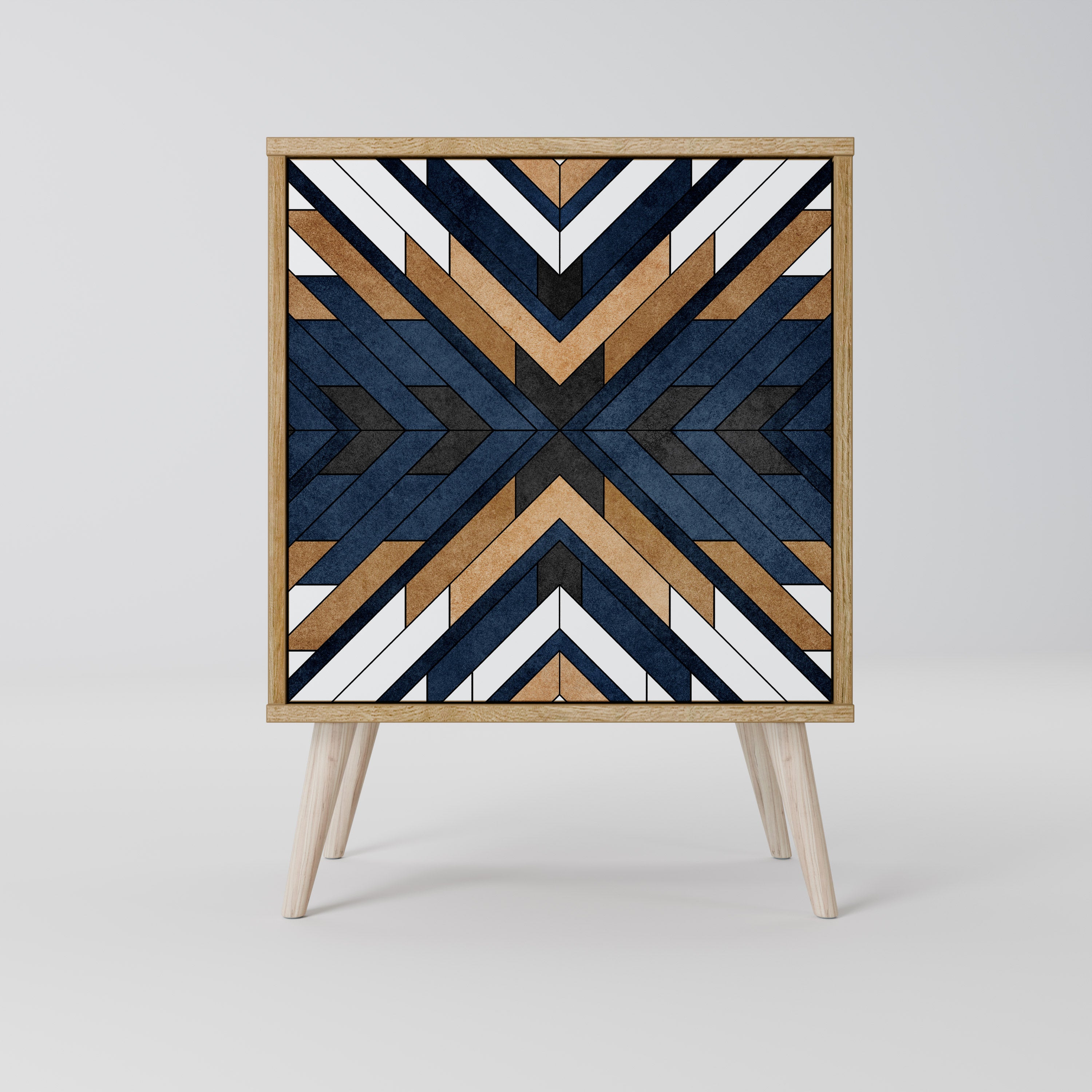 ARTFUL GEOMETRY 1-Door Sideboard in Oak Effect