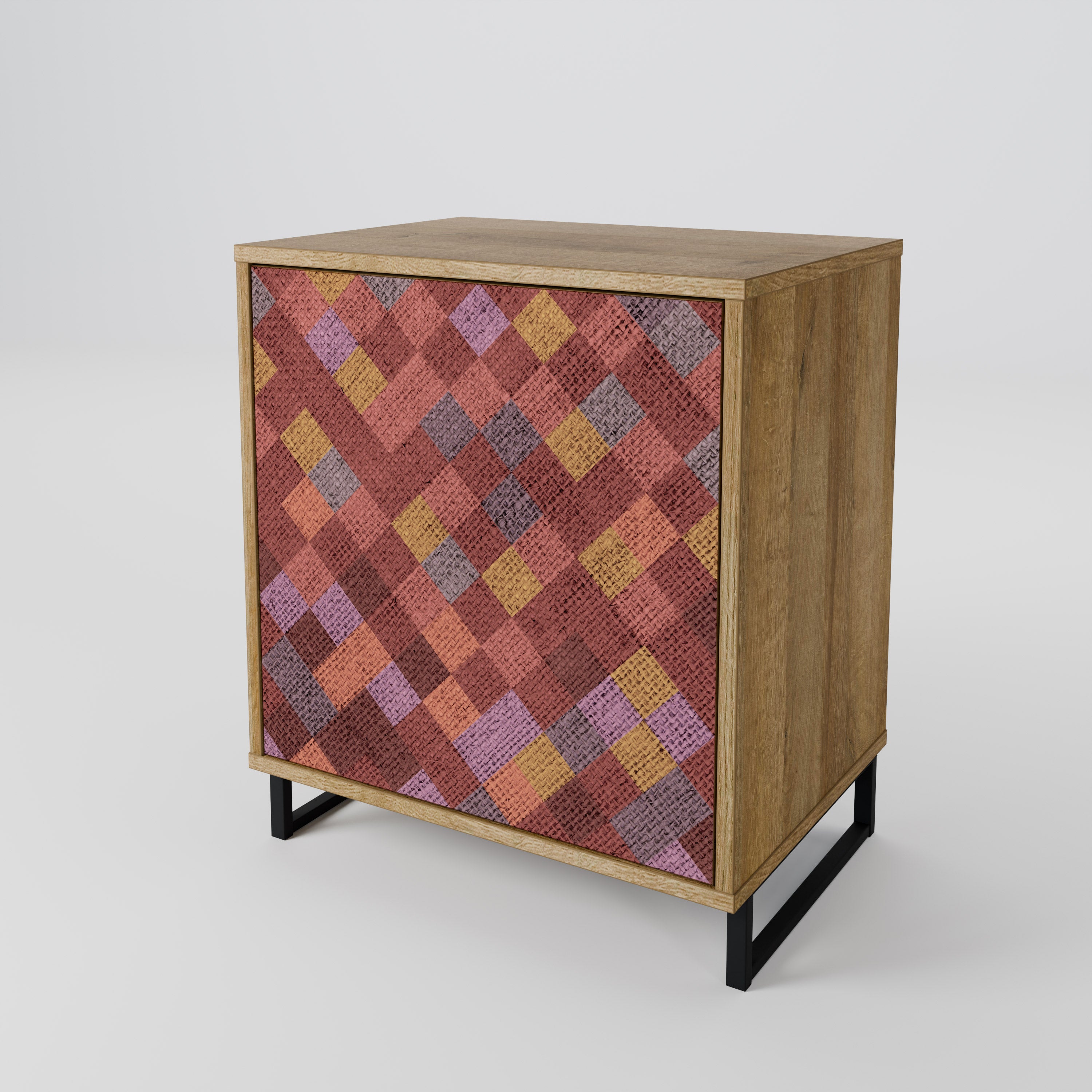 PAINTED SQUARES 1-Door Sideboard