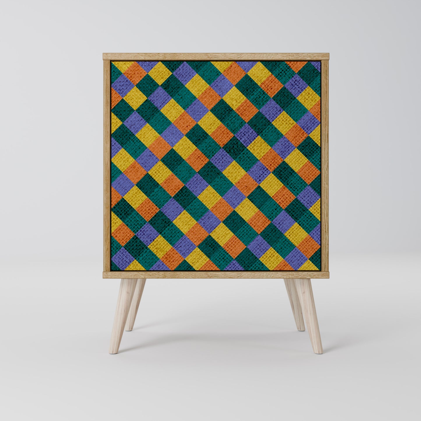 PAINTED SQUARES MIX 1-Door Sideboard