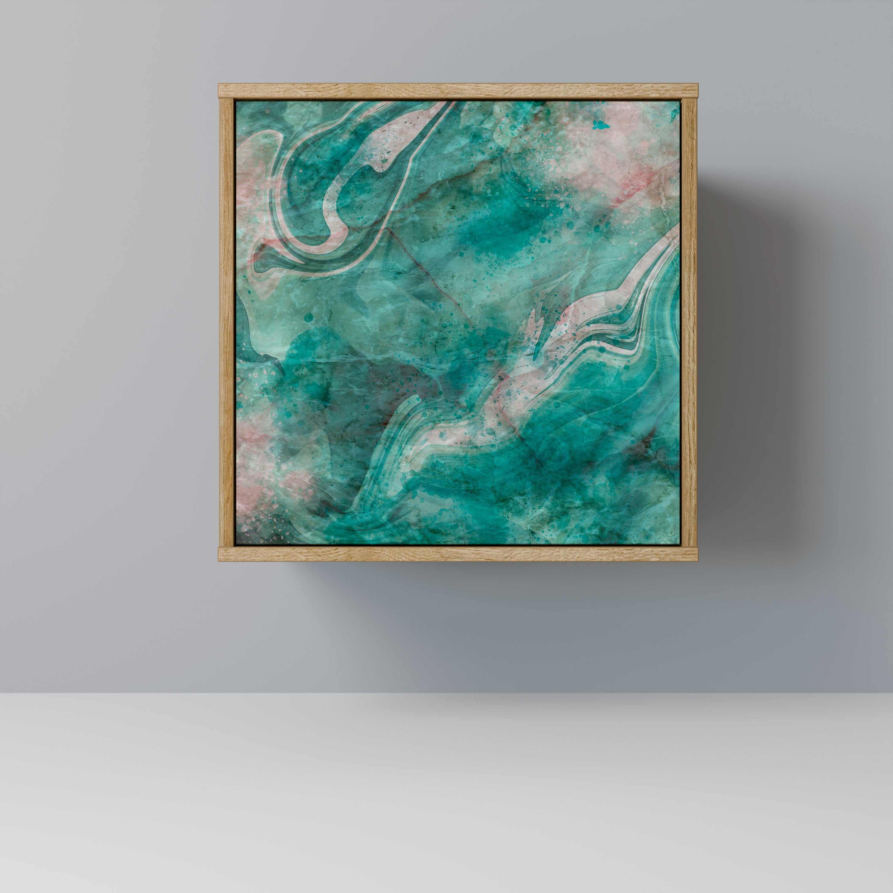 ABSTRACT ALCHEMY skänk med 1 dörr i ekeffekt