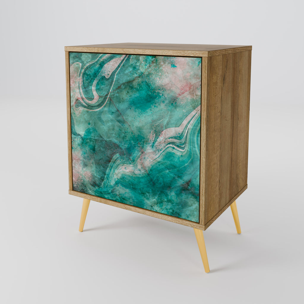 ABSTRACT ALCHEMY 1-Door Sideboard in Oak Effect
