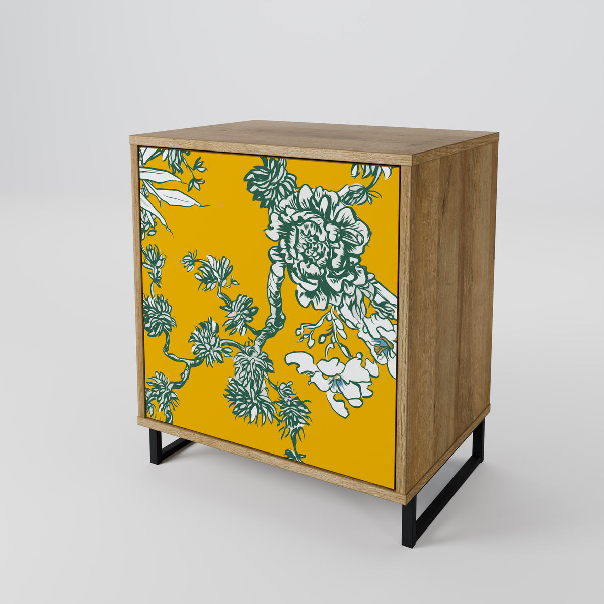 YELLOW CHINOISERIE Skänk med en dörr