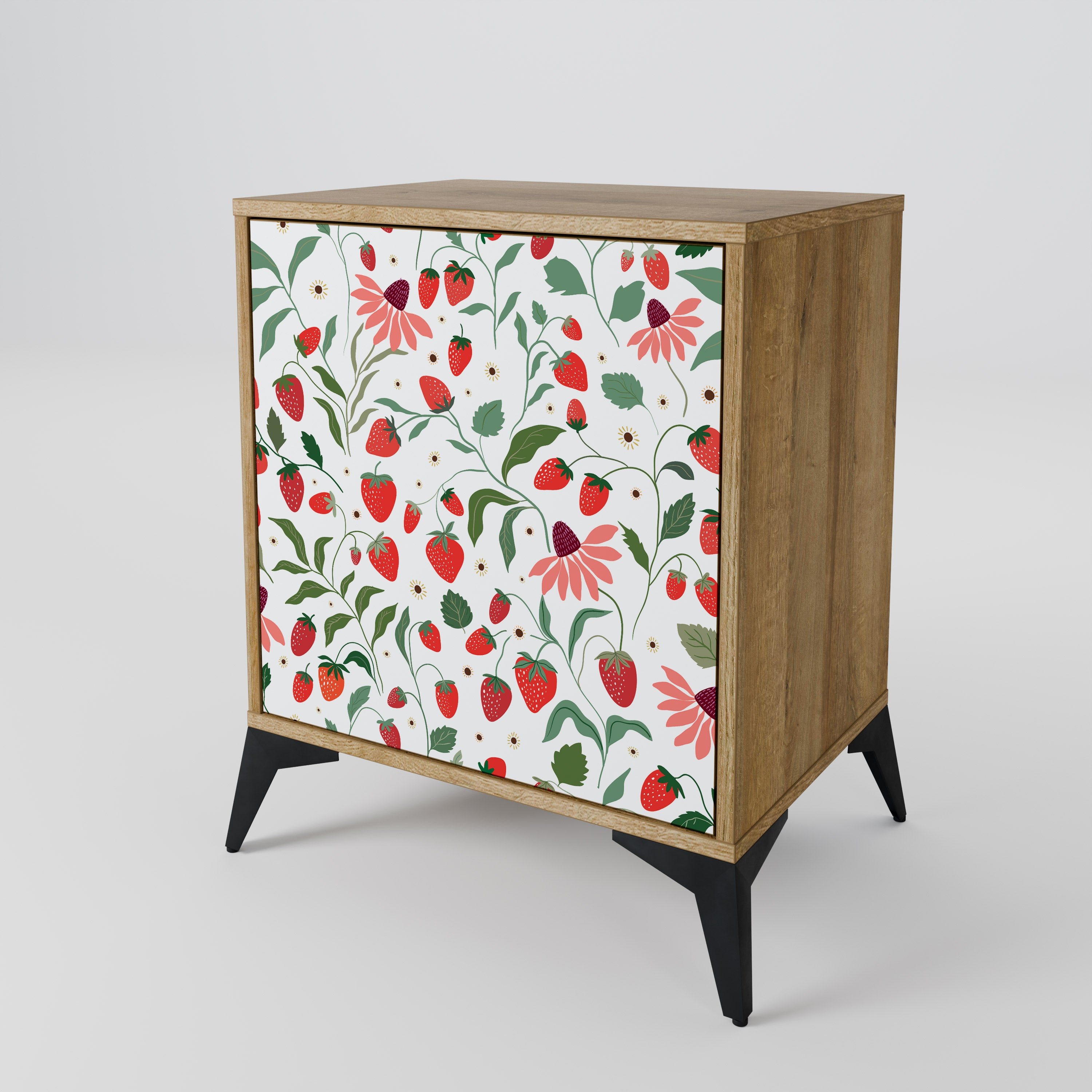 FLOWERS AND STRAWBERRIES 1-Door Sideboard