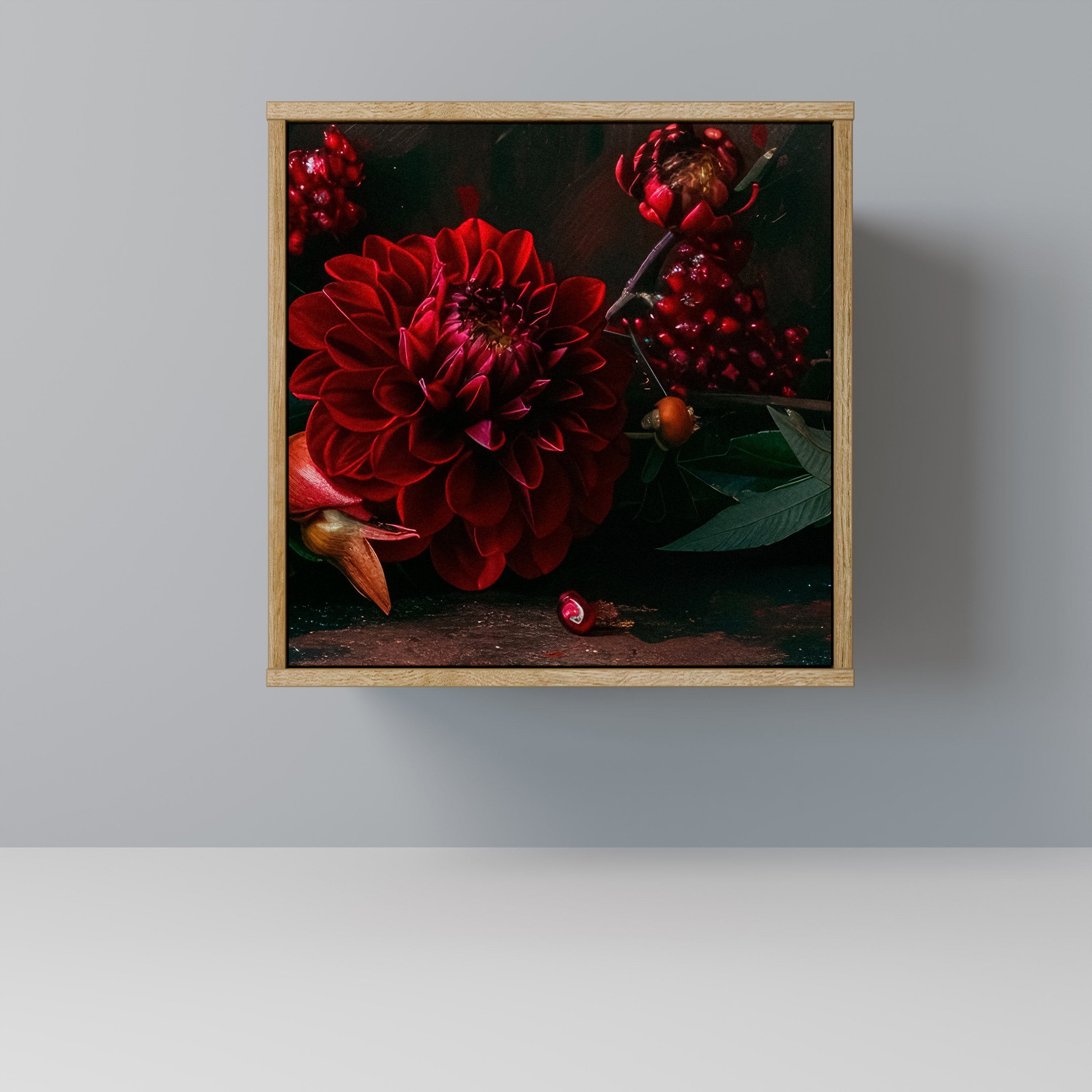 DAHLIAS AND POMEGRANATES 1-Door Sideboard in Oak Effect