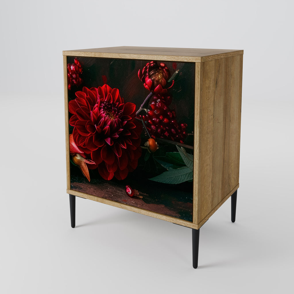 DAHLIAS AND POMEGRANATES 1-Door Sideboard in Oak Effect