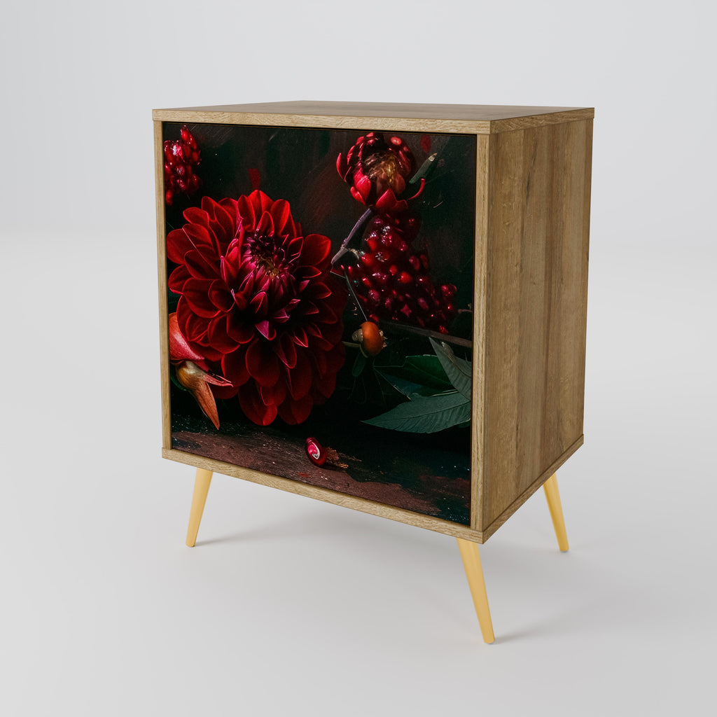 DAHLIAS AND POMEGRANATES 1-Door Sideboard in Oak Effect