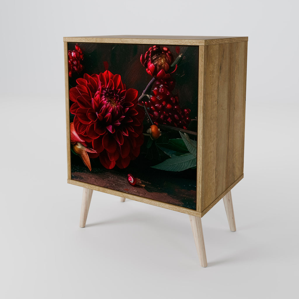 DAHLIAS AND POMEGRANATES 1-Door Sideboard in Oak Effect