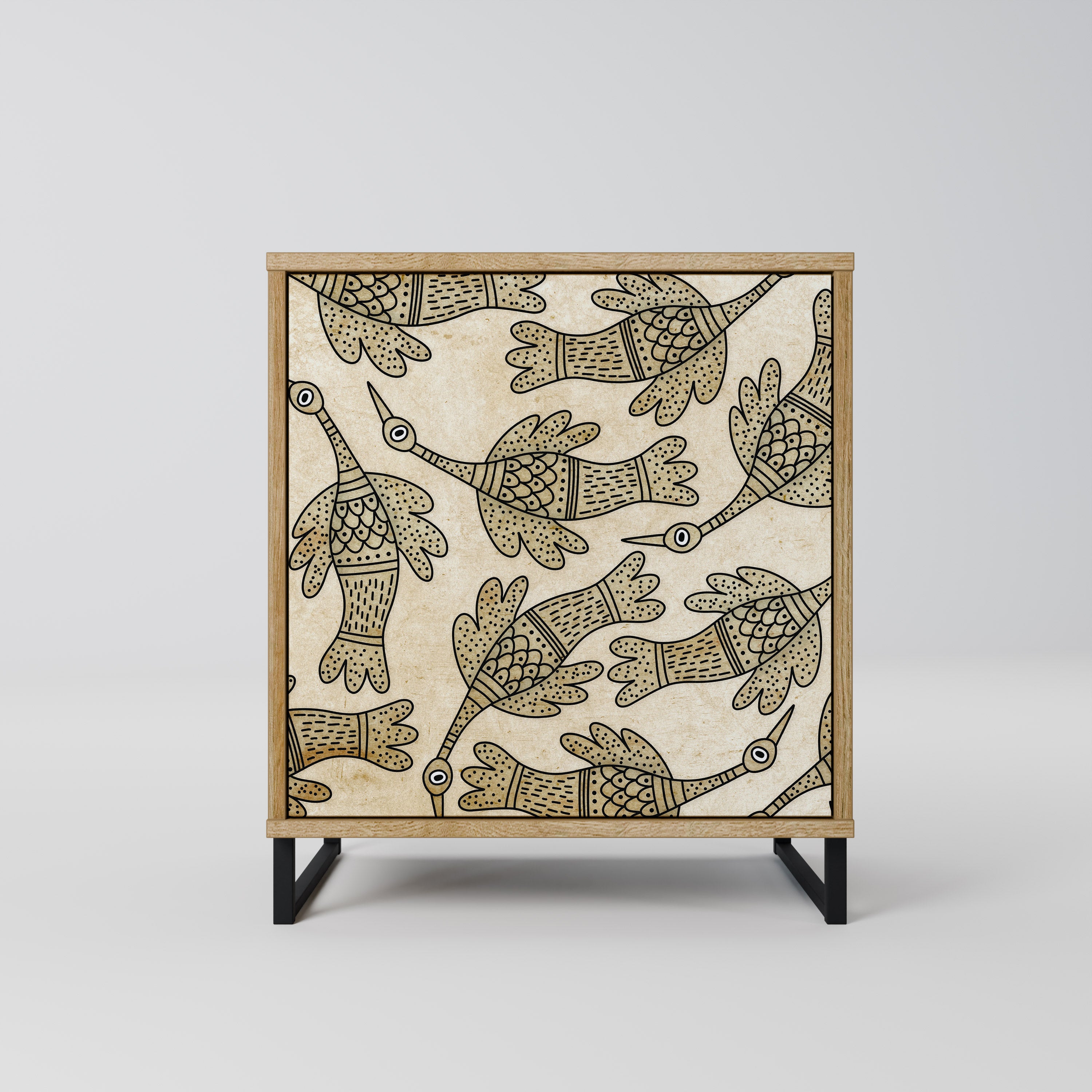 ALMONDINE SONGBIRD 1-Door Sideboard in Oak Effect