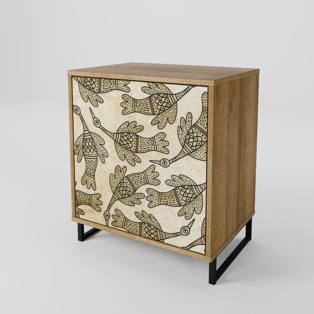 ALMONDINE SONGBIRD 1-Door Sideboard in Oak Effect
