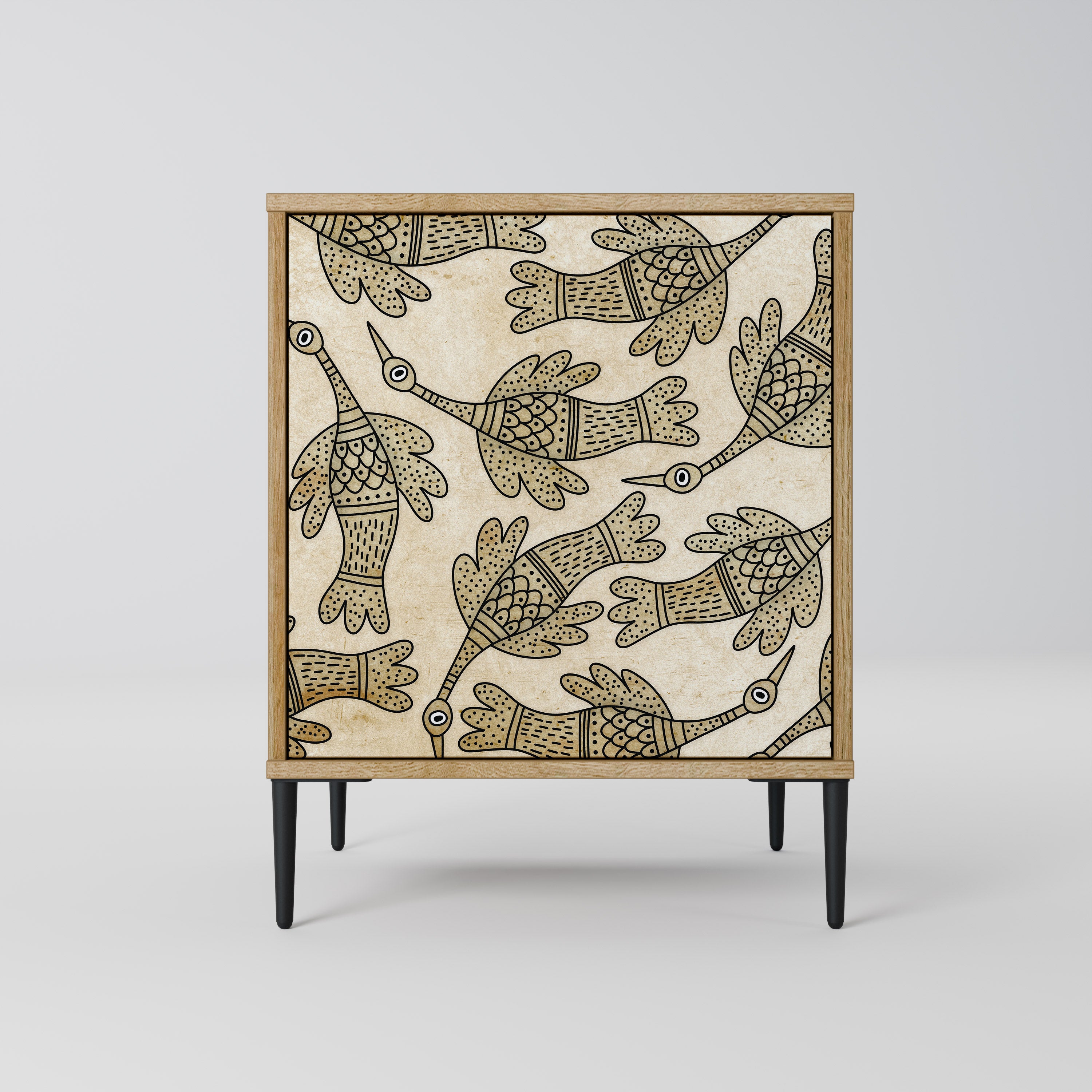 ALMONDINE SONGBIRD 1-Door Sideboard in Oak Effect