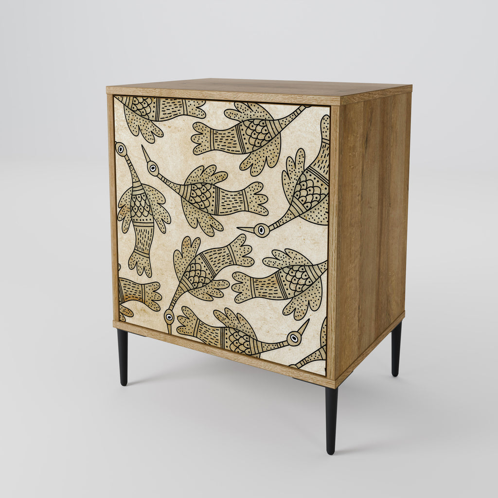 ALMONDINE SONGBIRD 1-Door Sideboard in Oak Effect