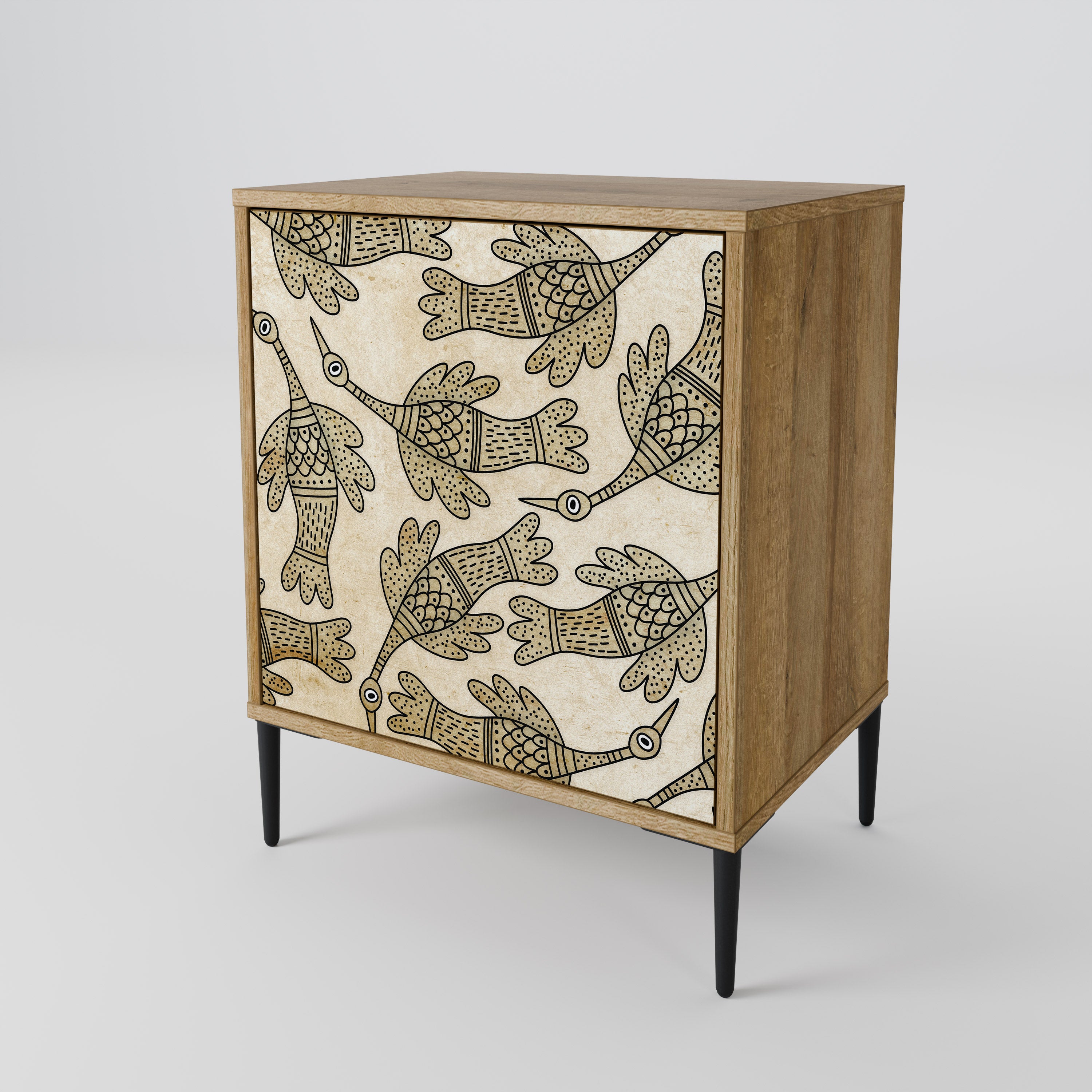 ALMONDINE SONGBIRD 1-Door Sideboard in Oak Effect
