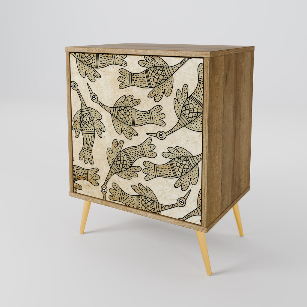 ALMONDINE SONGBIRD 1-Door Sideboard in Oak Effect