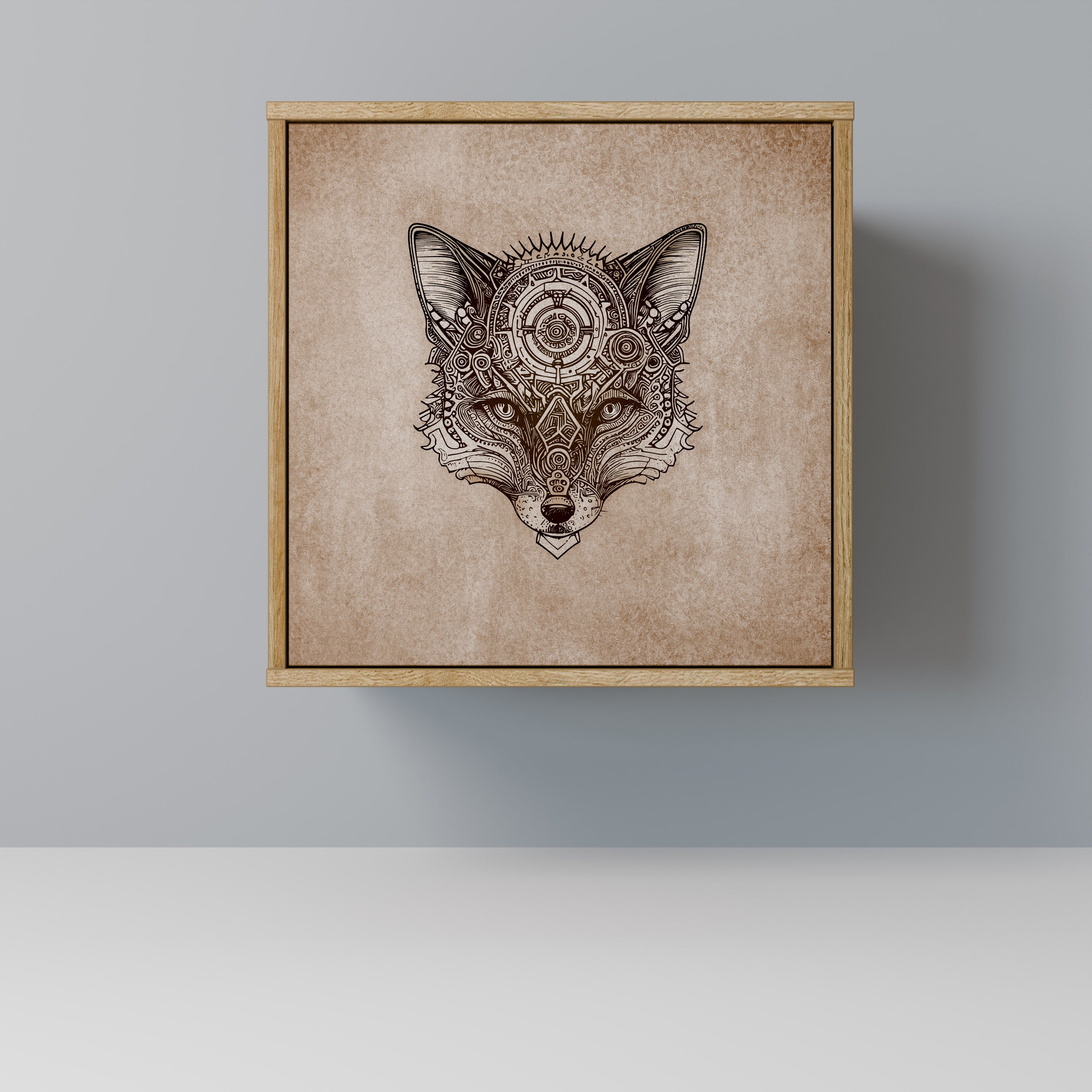 STEAMPUNK CLAN 1-Door Sideboard in Oak Effect