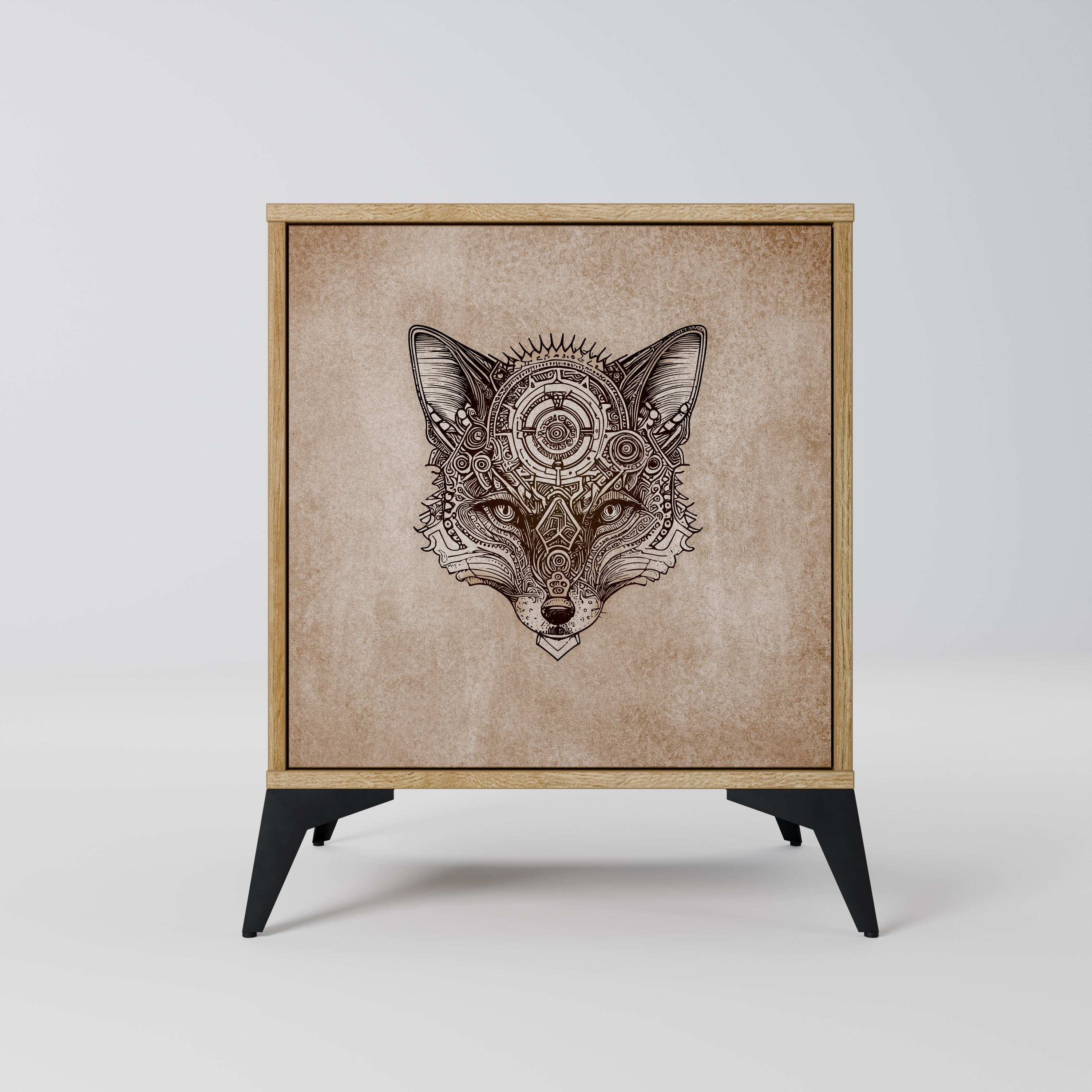 STEAMPUNK CLAN 1-Door Sideboard in Oak Effect