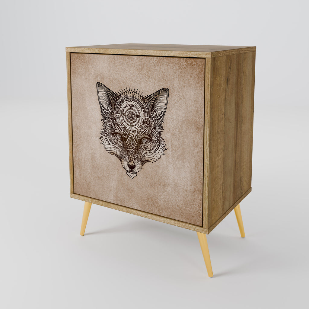 STEAMPUNK CLAN 1-Door Sideboard in Oak Effect