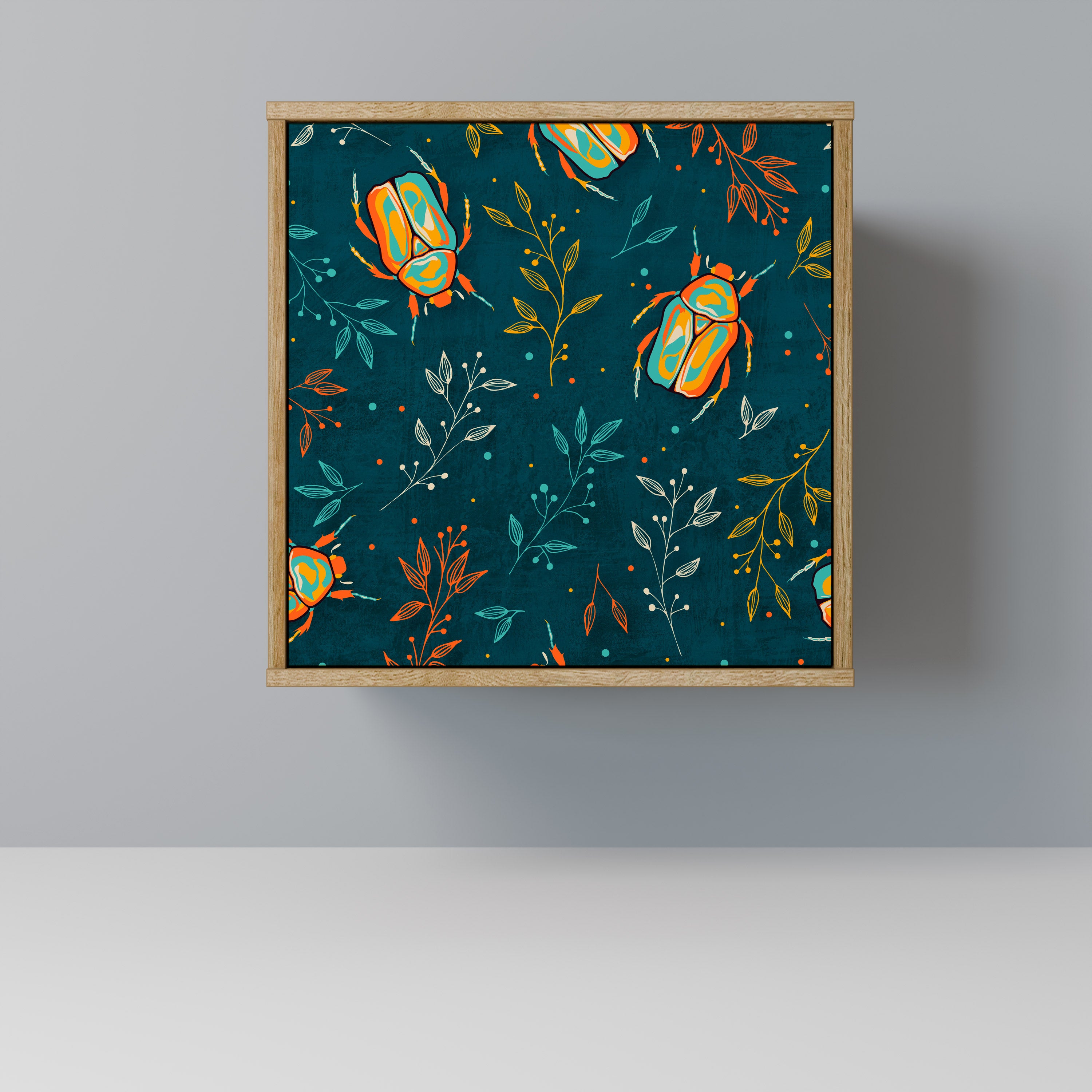 AUTUMN INSECTS 1-Door Sideboard in Oak Effect