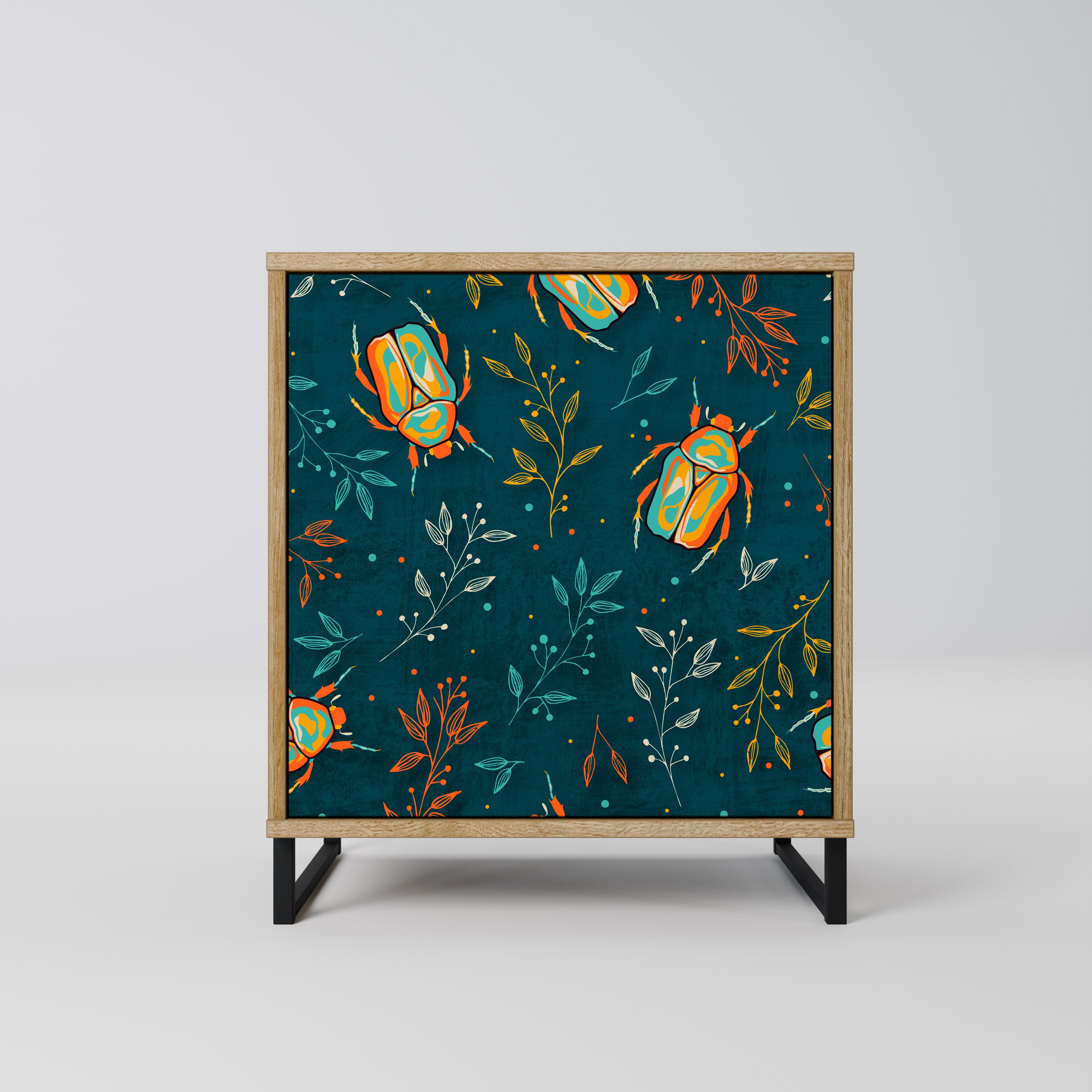 AUTUMN INSECTS 1-Door Sideboard in Oak Effect