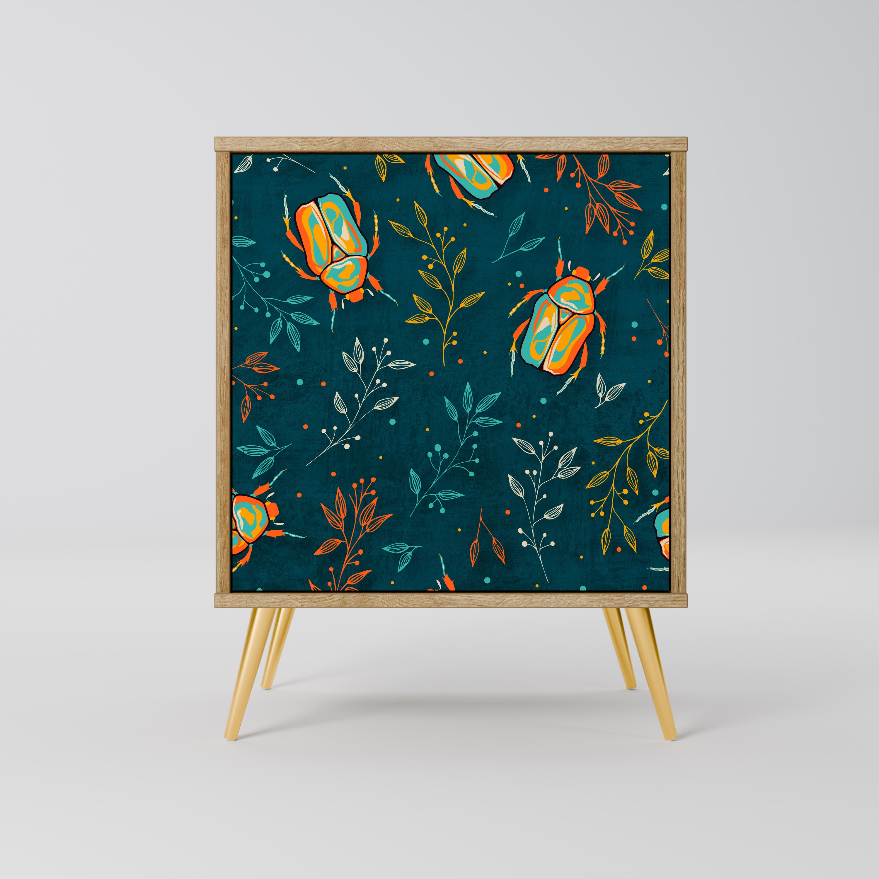 AUTUMN INSECTS 1-Door Sideboard in Oak Effect